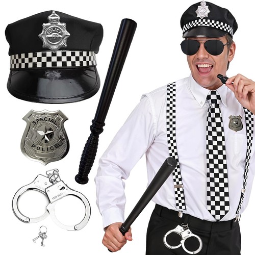 Policeman set hat handcuffs - hat,
