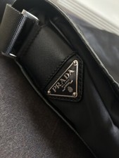 Fab PRADA Mens Medium Nylon Leather Messenger Laptop Bag VGC