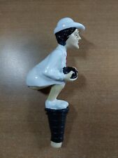 Lady Bowler Wine Bottle Stopper - Ceramic with Rubber Seal Total Hight 12.5cm UK
