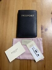 Genuine Radley ‘Summer Street’ Black Textured Leather Passport  Holder -  BNWT.