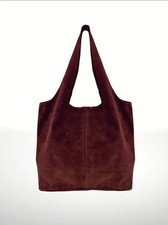 Suede Leather Shoulder Bag In
