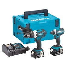 Makita Twin Pack Cordless Combi Drill Impact Driver DLX2145TJ 18V 2x5.0Ah Li-Ion