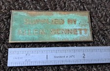 ALLEN BENNETT MOTORCYCLE DEALER MACHINE PLAQUE BROUGH SUPERIOR SS100 80 680 ETC