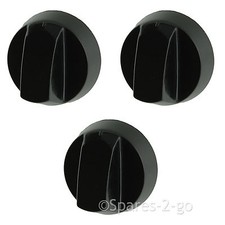 3 x BELLING Black Oven Cooker Hob Control Knob Switch + Complete Adaptor Kit