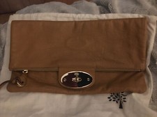 Genuine Mulberry Clutch In Tan Leather. With White Mulberry Dustbag