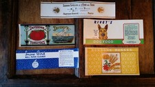 LOT VINTAGE ADVERTISING CAN LABELS VARIOUS - UNUSED