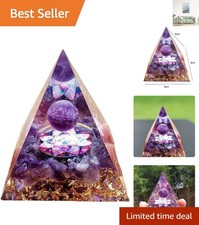 6cm Natural Amethyst Crystal Orgone Pyramid for Reiki & Chakra Balance