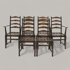 6 Ercol Dining Chairs Ladderback In Dark Finish FREE Nationwide Delivery*