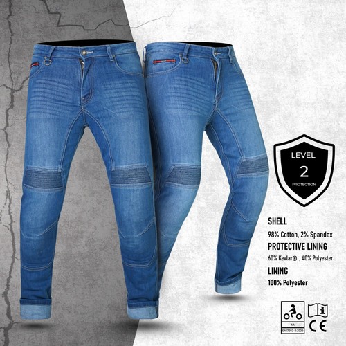 Men biker motorcycle jeans - men's,