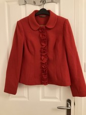 Boden Red Ruffle Wool Blend