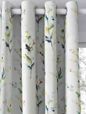 John Lewis Wildflower Sprigs Pair Blackout Lined Eyelet Curtains W117 Drop137CM