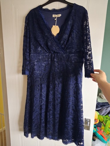 Womens navy lace - party, dress
