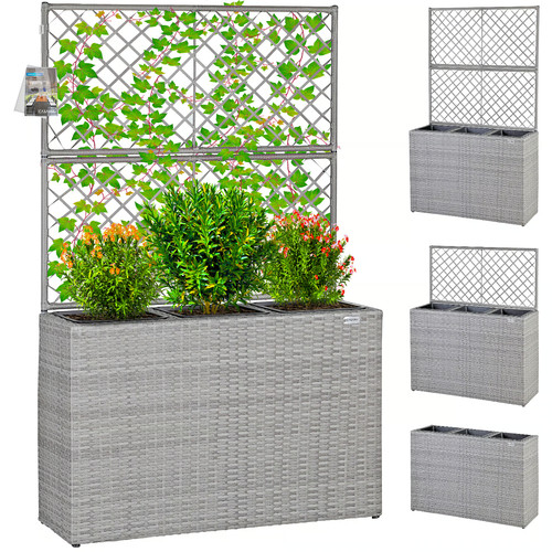 Rattan garden trough planter - garden,