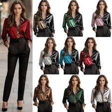 Women Elegant Satin Contrast