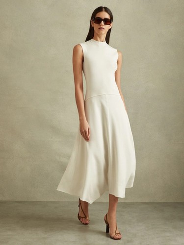 Reiss lani hybrid midi dress - reiss,
