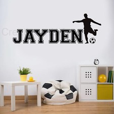 Personalised football Wall Sticker Boys/Girls Player Wall Decals Home Decor FB9B