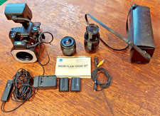 Sony Alpha A350 camera Macro Kit + 3 Lenses + macro Flash.  All Working