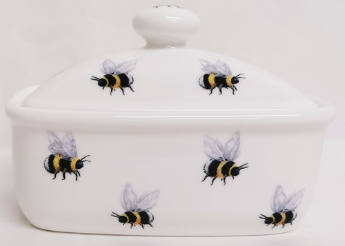 Bees butter dish fine bone - bees,