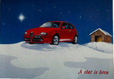 Alfa Romeo 147 set of 5 unused unfolded Dealer Christmas Cards 21 x 15cm 2002
