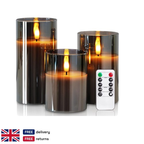 Battery pillar candles set - pillar,