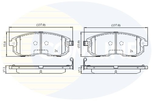 Comline front brake pad set - comline,