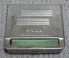 Vintage POLO Metal Single Roller Automatic Cigarette Rolling Machine Tobacco Tin