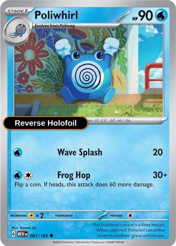 Pokemon poliwhirl 061 165 - pokemon, 061/165