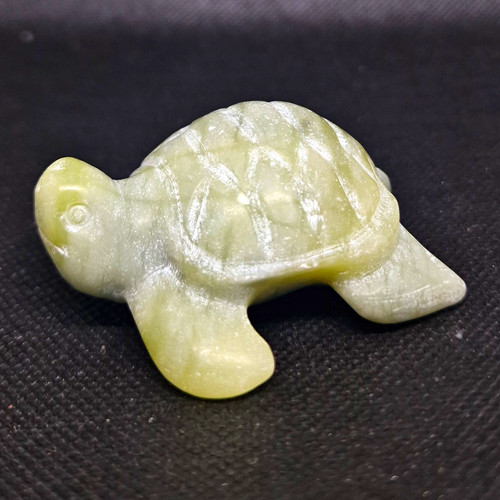 Green onyx carved turtle - green,