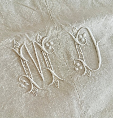 Large antique french linen - large,