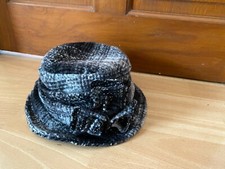 Suzanne Bettley Grey Wool Cloche Hat Size 57cm