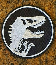 T Rex Fossil Iron/Sew On Patch 7.5cm Diameter Dinosaur Prehistoric FREE P&P