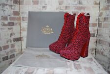 Vivienne Westwood Red Black Animal Print Boots Elevated Platform  UK6 39 BNWB