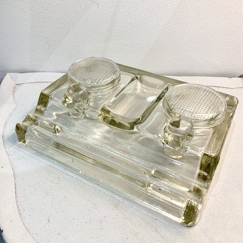Antique inkwell pressed - antique,