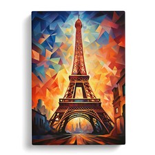 Eiffel Tower Cubism Art Canvas