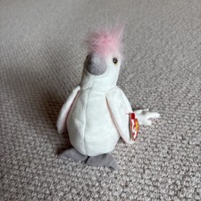 TY Beanie Babies KUKU The Cockatoo Parrot 1997 Soft Plush Toy Retired With Tags