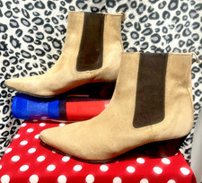 967/20 Mens Sz10/Eu44 Sand Suede Asos Pull On Chelsea/Winklepicker Boots