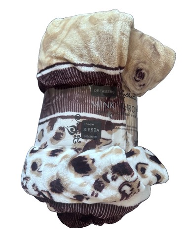 Brown leopard print throw - leopard,