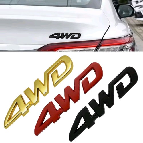 4wd logo metal sticker - metal,