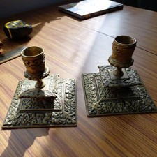 PAIR GOTHIC BRASS