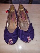 Irregular Choice Shoes Low Heel Purple Bow Size 4 ( 37)