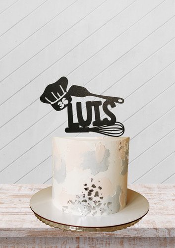Customs chef cake topper - chef,