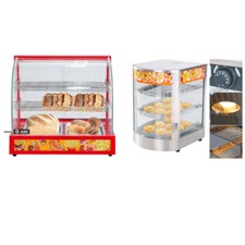 Glass Hot Food Warmer Commercial Pasties Chicken Display Cabinet Lamps Showcase