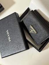 PRADA New Authentic Small Saffiano Leather Wallet Women Black RRP £580