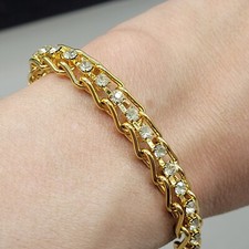 Gold Tone Clear Rhinestone