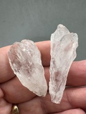 Satyaloka Azeztulite Quartz Natural Crystal Palm Stones from India - 2 pieces
