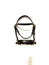 In-Hand Show Bridle Brown Leather Brass Fittings Size Pony & Shetland