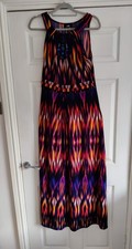 Wallis ladies Maxi dress - vibrant colours- bead detail - size 14