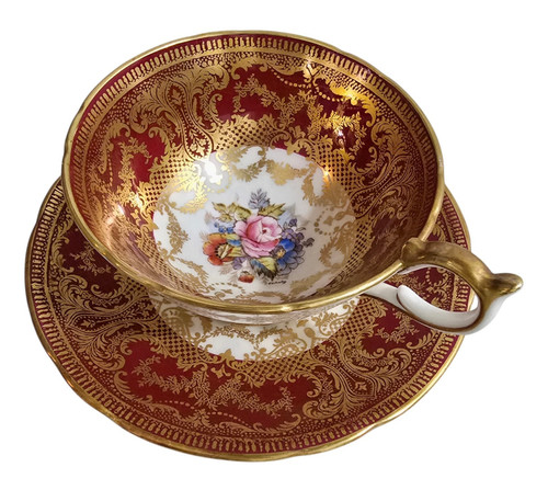 Aynsley bone china - china, red/gold