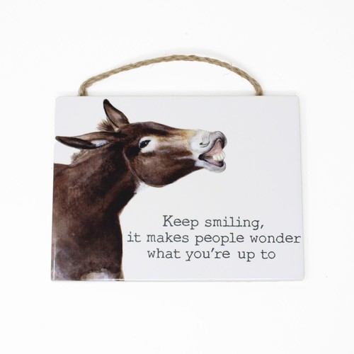 Keep smiling sign ceramic - keep, wall