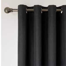 BARGAIN- 2 Pairs Argos Plain Blackout Eyelet Curtains - Charcoal - 168cm x 229cm